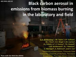 Black carbon aerosol in emissions from biomass burning in the laboratory and field