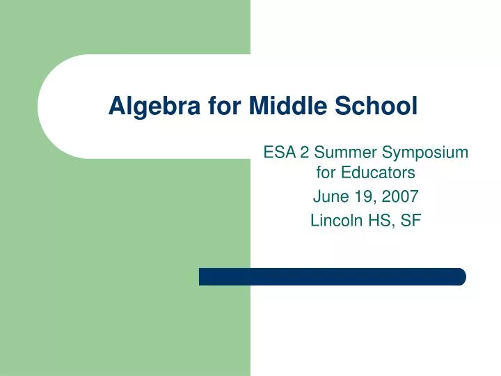 algebra for middle school