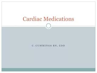 Cardiac Medications