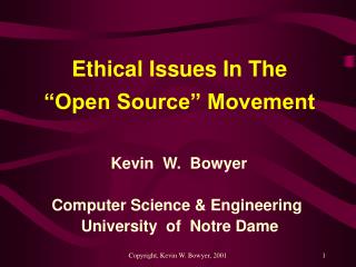 Ethical Issues In The “Open Source” Movement