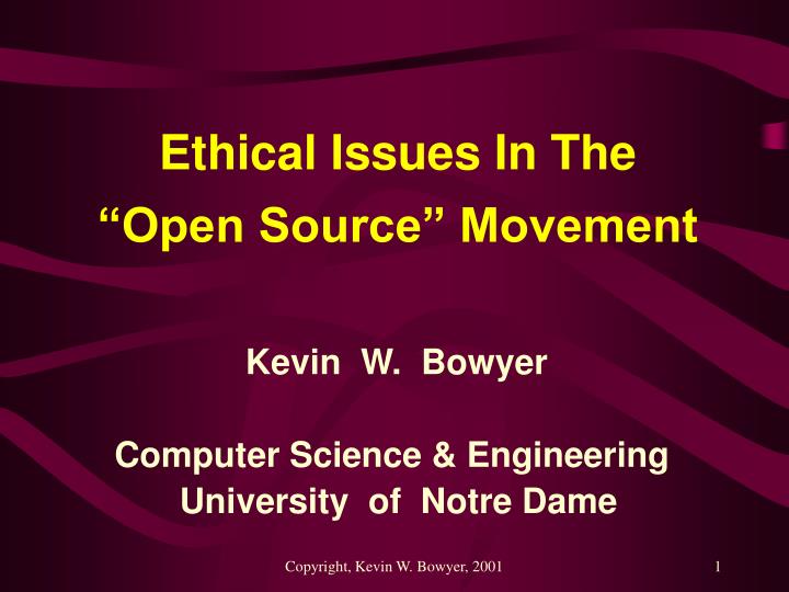 ethical issues in the open source movement