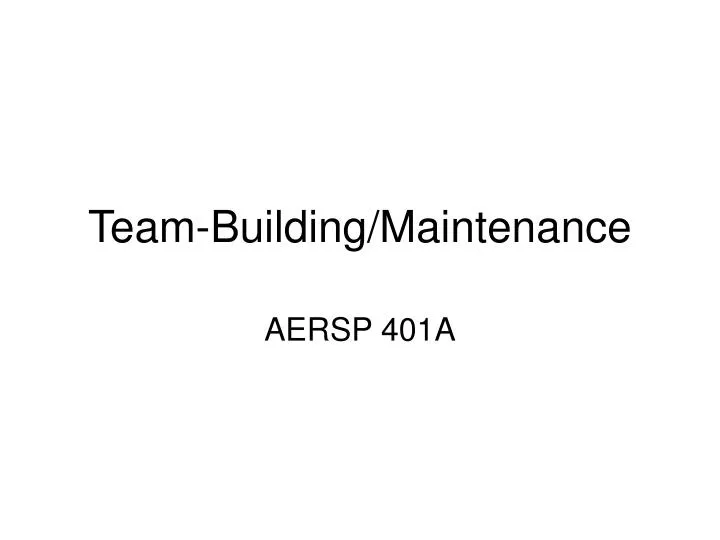 team building maintenance