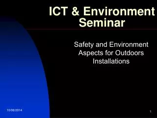 ICT &amp; Environment Seminar