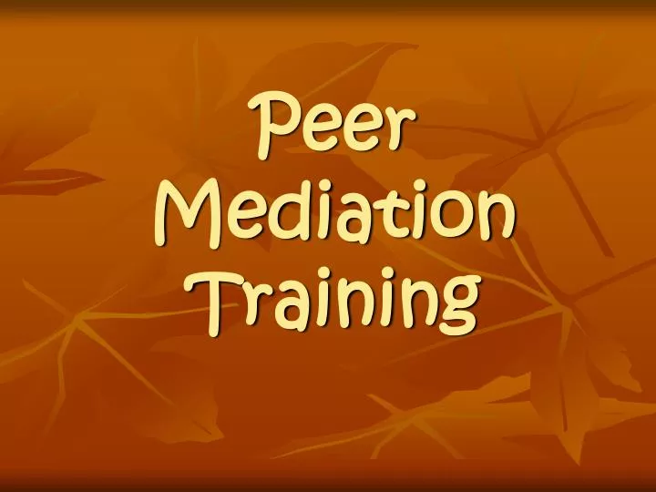 peer mediation training