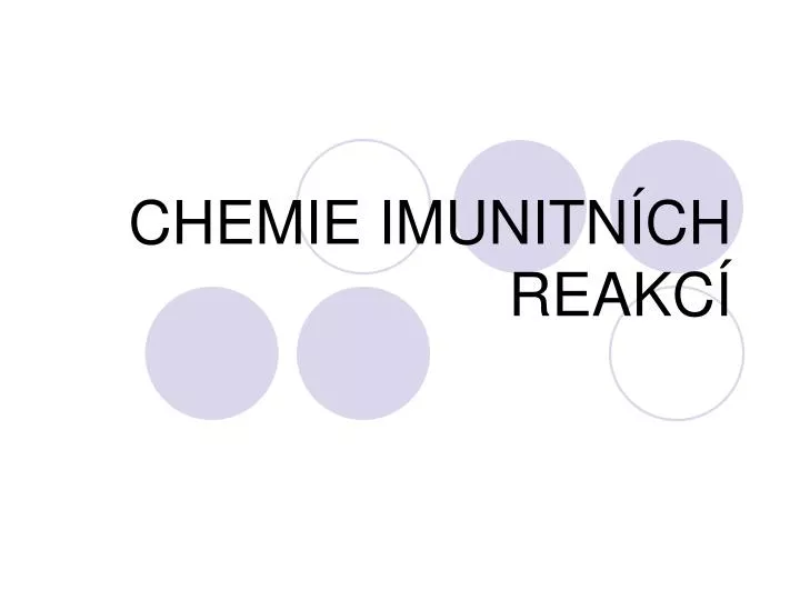 chemie imunitn ch reakc