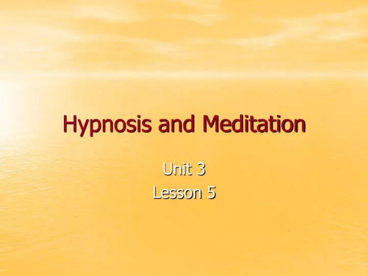 hypnosis and meditation