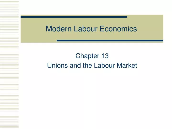modern labour economics