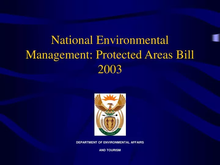national environmental management protected areas bill 2003