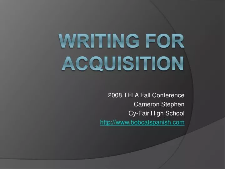 2008 tfla fall conference cameron stephen cy fair high school http www bobcatspanish com
