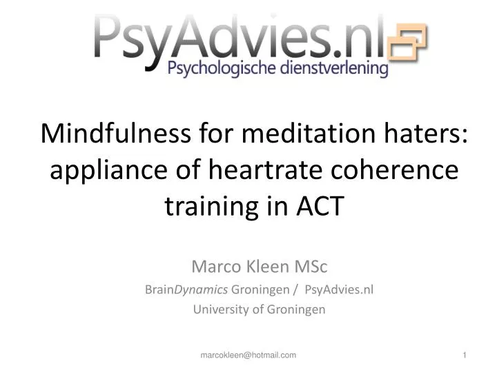 mindfulness for meditation haters appliance of heartrate coherence training in act