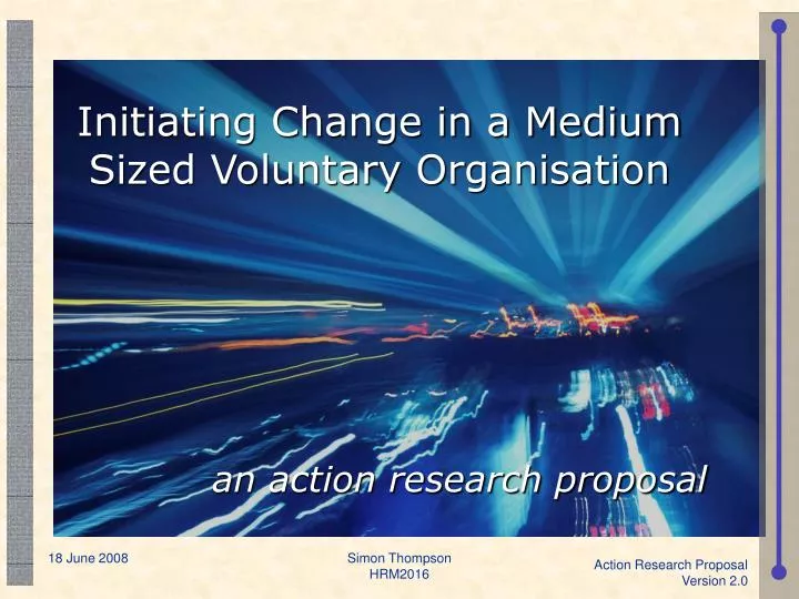 initiating change in a medium sized voluntary organisation