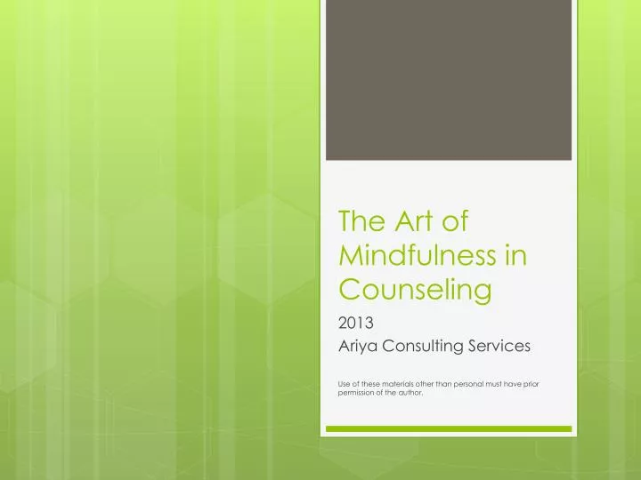 the art of mindfulness in counseling