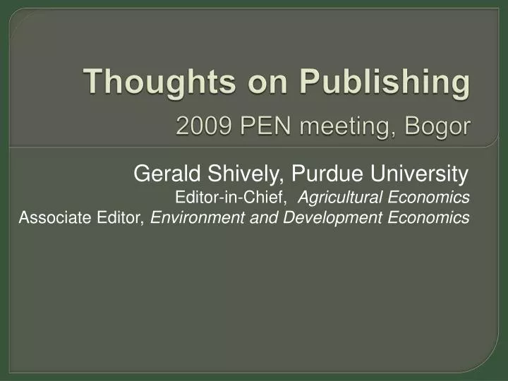 thoughts on publishing 2009 pen meeting bogor