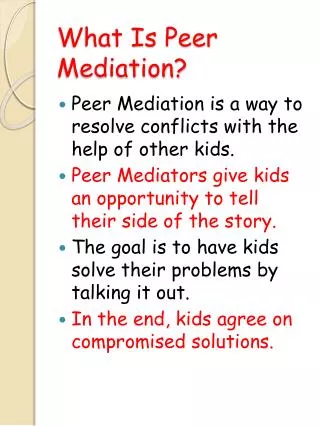 What Is Peer Mediation?