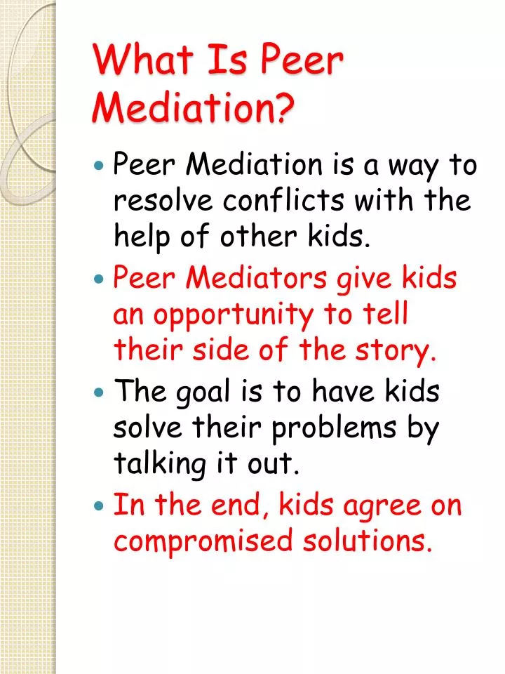 what is peer mediation
