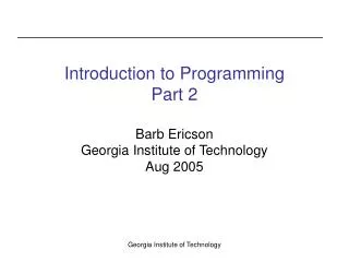 Introduction to Programming Part 2