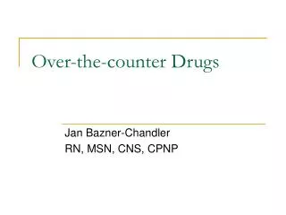 Over-the-counter Drugs