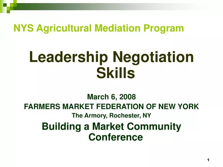 nys agricultural mediation program