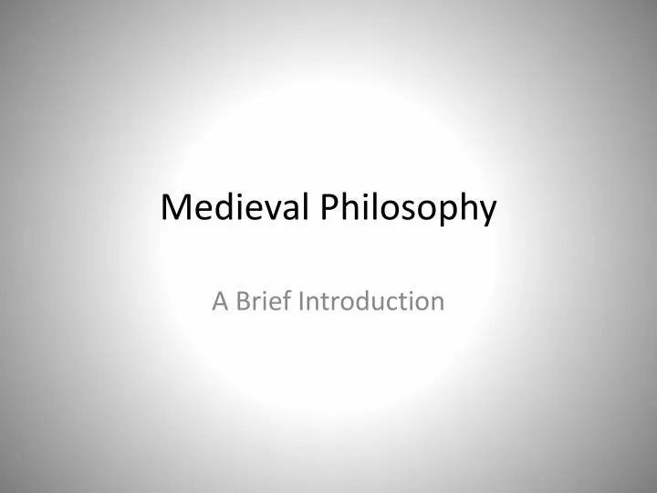 medieval philosophy