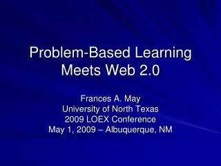 Problem-Based Learning Meets Web 2.0