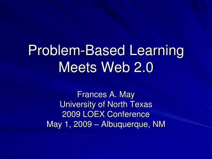 problem based learning meets web 2 0