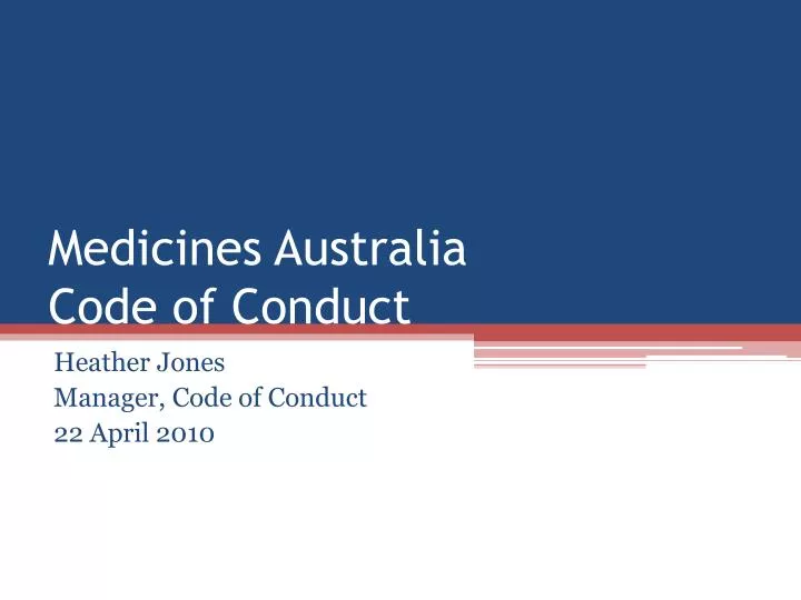 medicines australia code of conduct