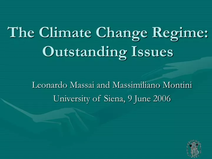 the climate change regime outstanding issues