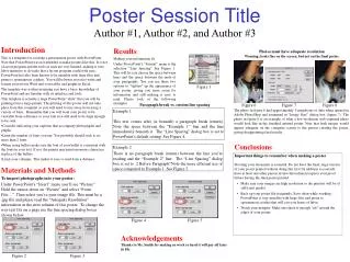 Poster Session Title