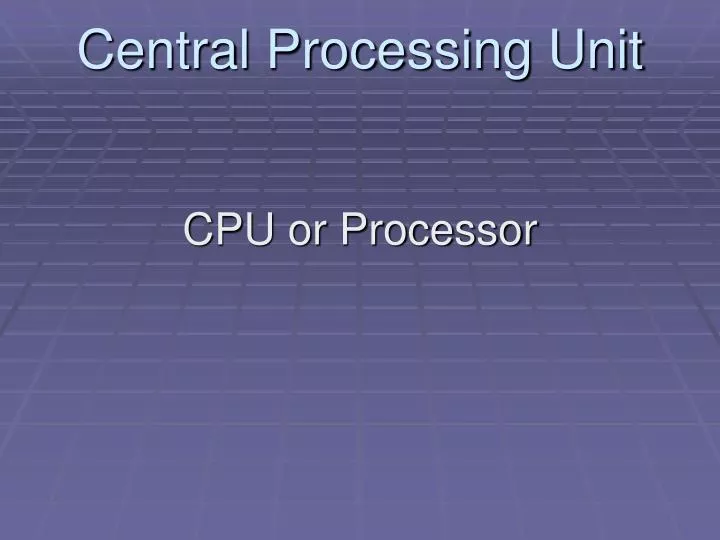 central processing unit