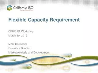 Flexible Capacity Requirement