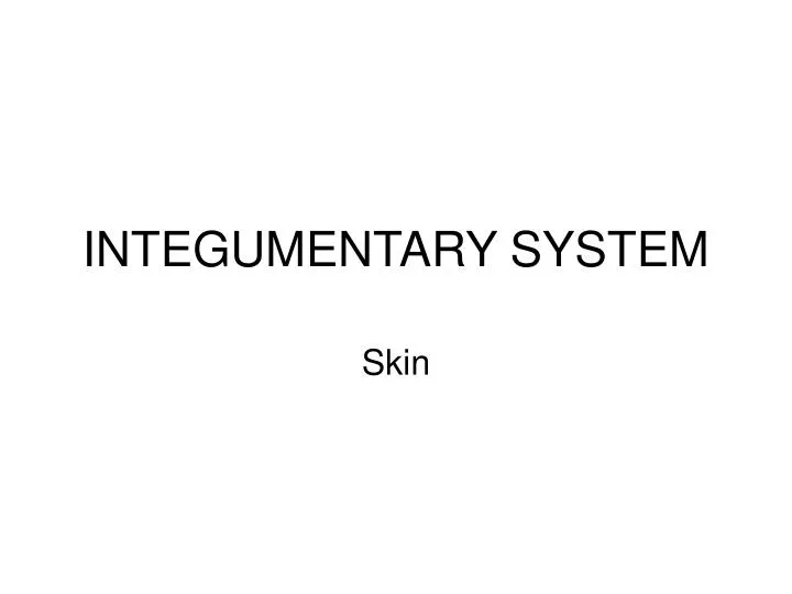 PPT - INTEGUMENTARY SYSTEM PowerPoint Presentation, free download - ID ...