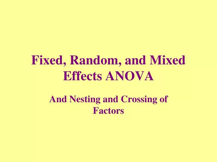 fixed random and mixed effects anova