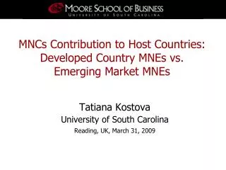 MNCs Contribution to Host Countries: Developed Country MNEs vs. Emerging Market MNEs