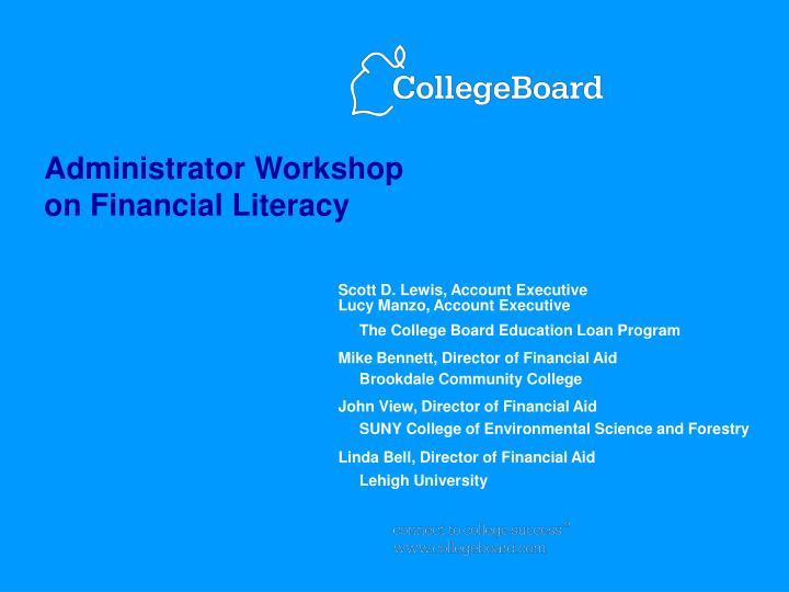 administrator workshop on financial literacy