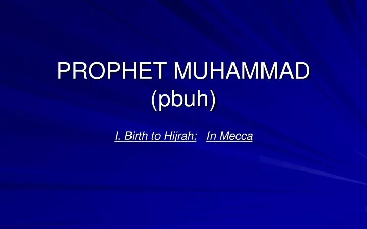 prophet muhammad pbuh