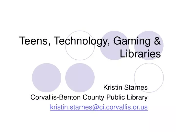 teens technology gaming libraries
