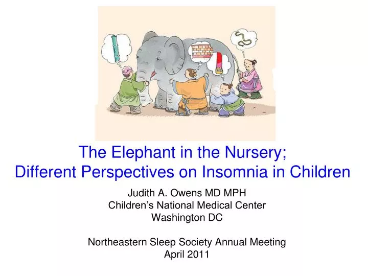 the elephant in the nursery different perspectives on insomnia in children