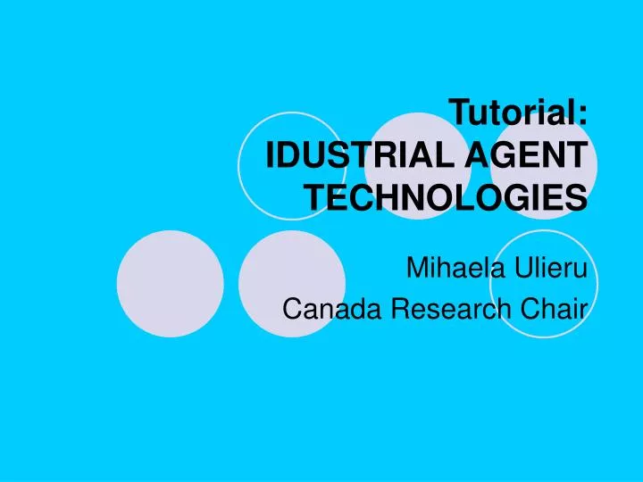 tutorial idustrial agent technologies