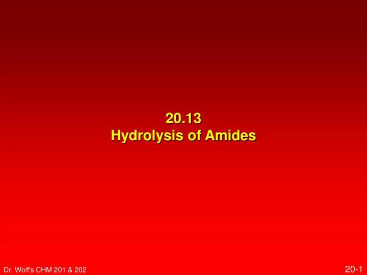 20 13 hydrolysis of amides