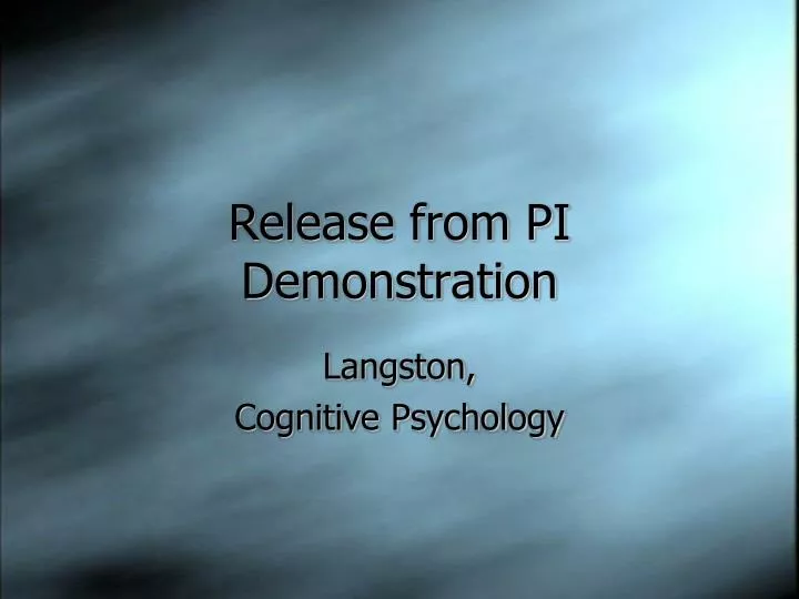 release from pi demonstration