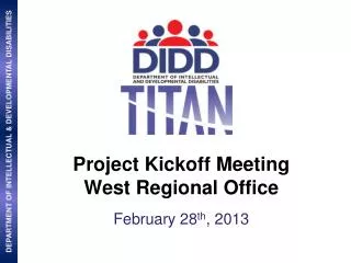 Project Kickoff Meeting West Regional Office