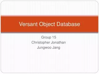 Versant Object Database