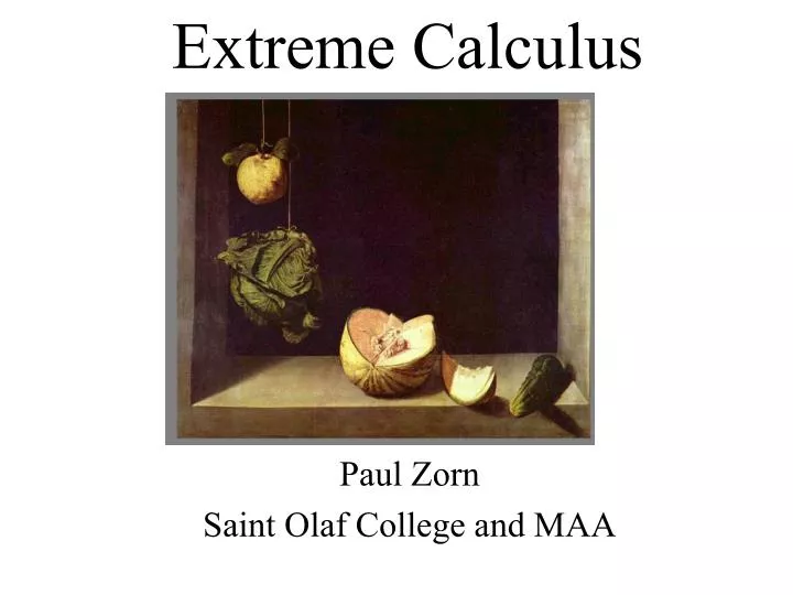 extreme calculus