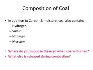 Composition of Coal