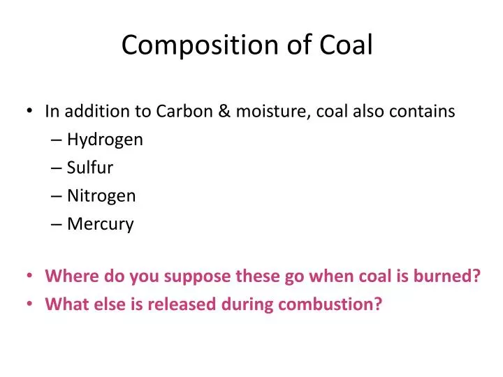 composition of coal