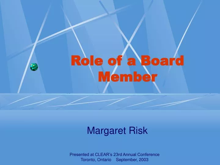 role of a board member
