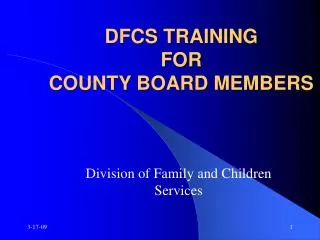 DFCS TRAINING FOR COUNTY BOARD MEMBERS