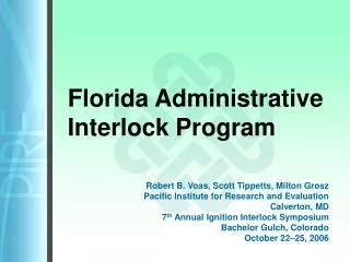 Florida Administrative Interlock Program
