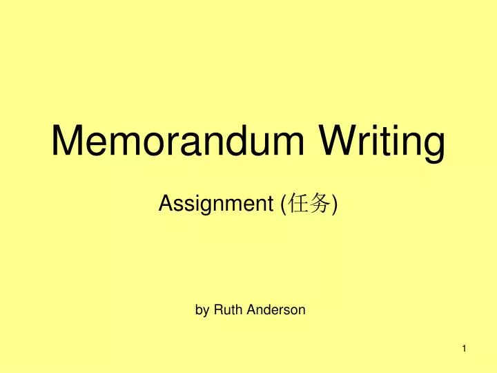 memorandum writing