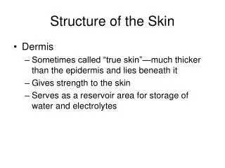 Structure of the Skin
